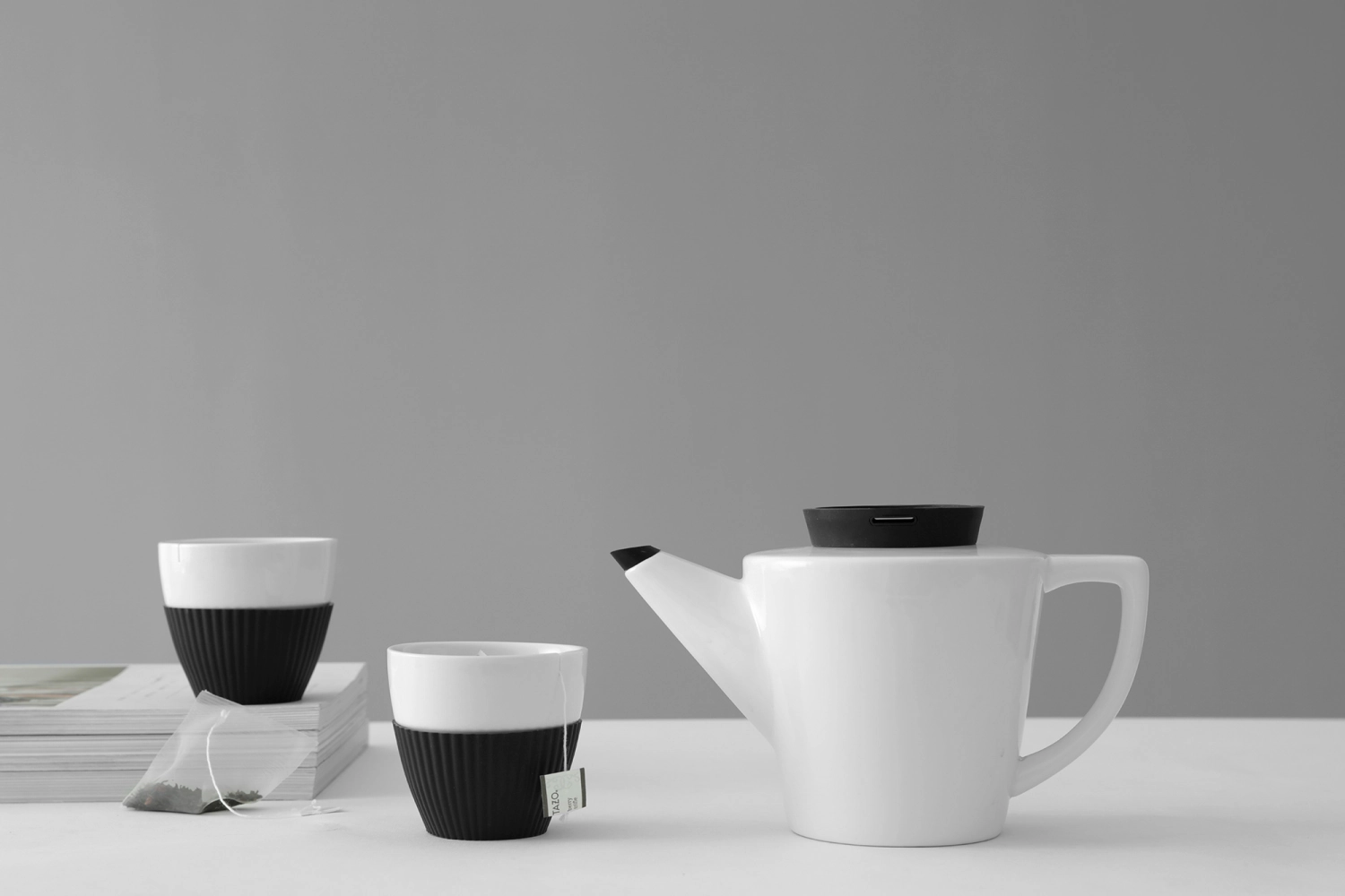 Set de 3 pots à thé Infusion porcelaine noire