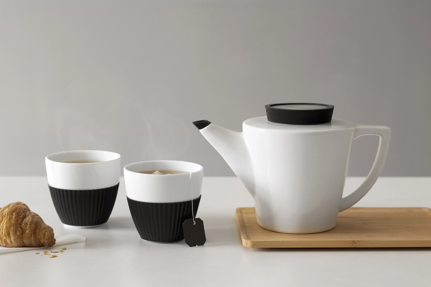 Set de 3 pots à thé Infusion porcelaine noire