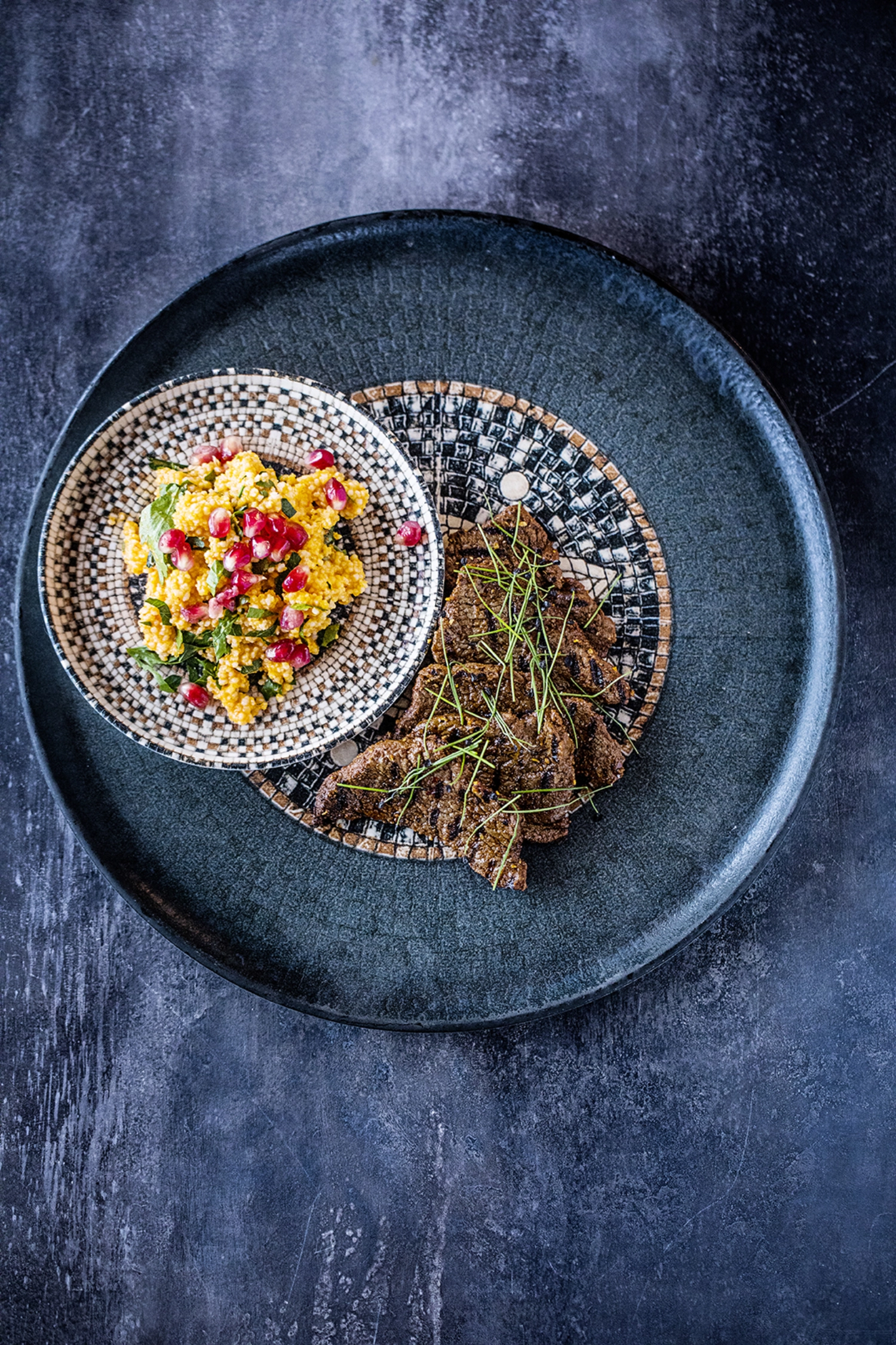 Mesopotamia Mosaic Assiette Anthracite Gourmet