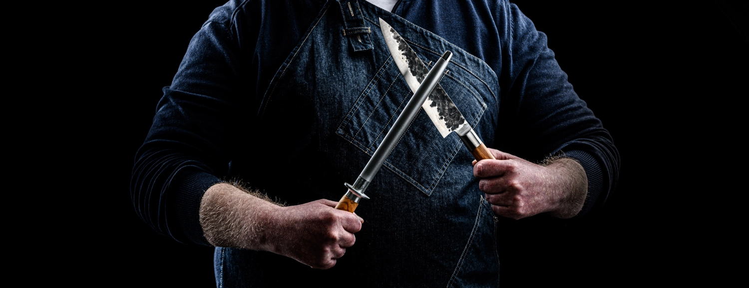 Forged Olive Aiguiseur de couteaux Fusil diamant