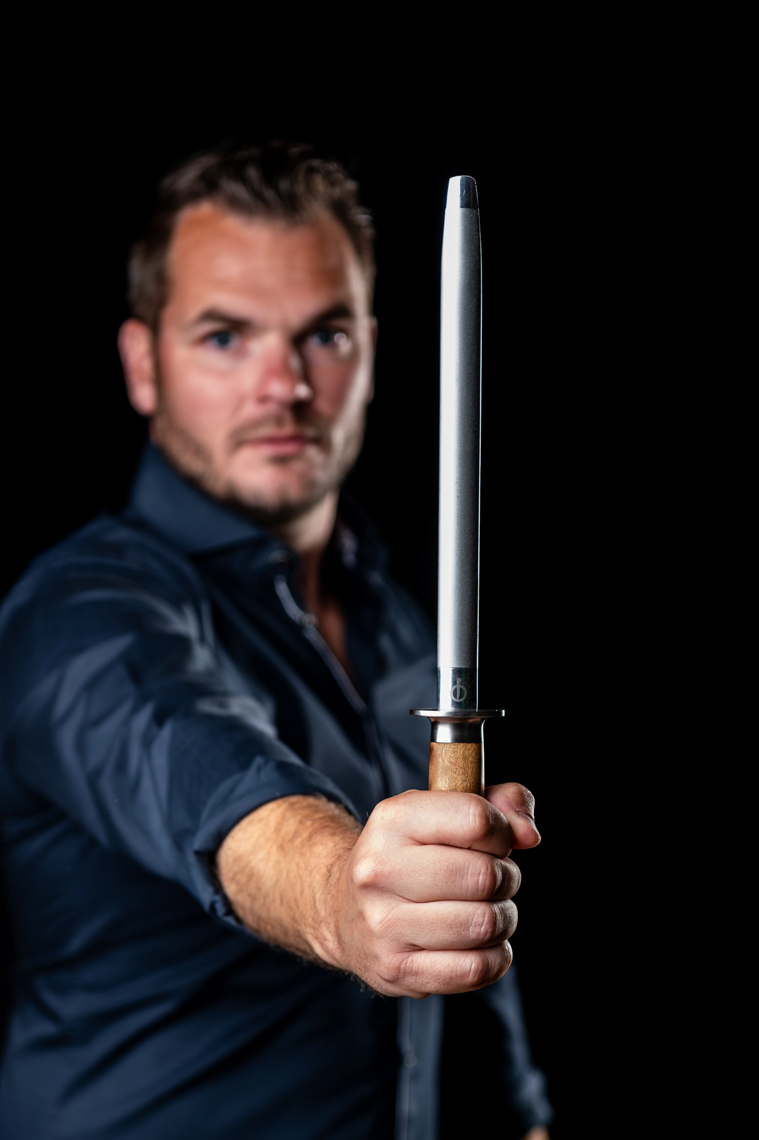 Forged VG10 pierre à aiguiser fusil à aiguiser