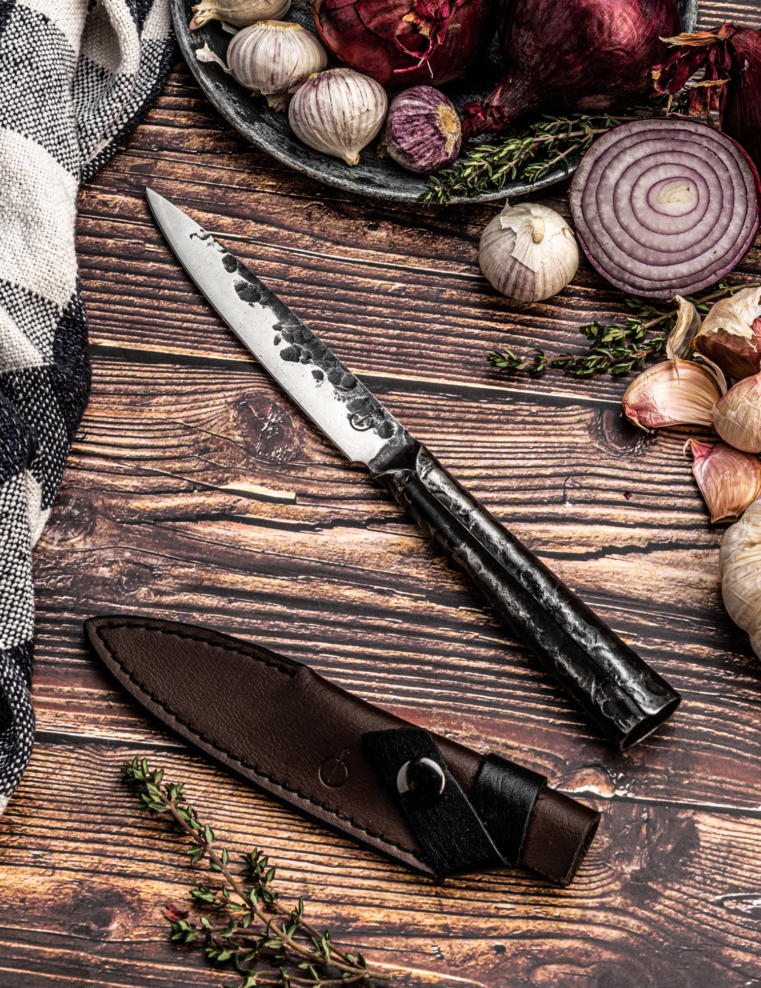 Forged étui en cuir couteau universel