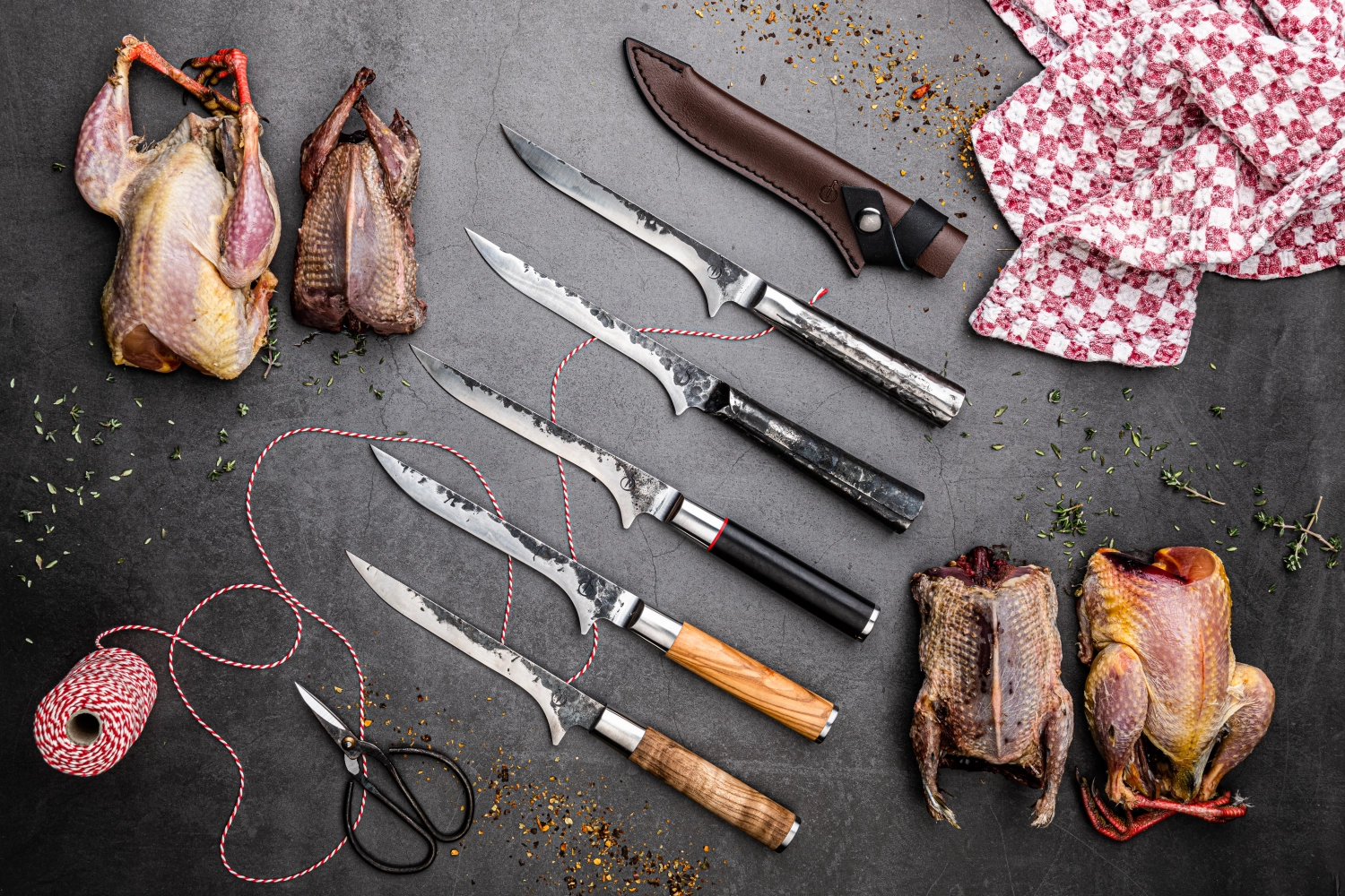 Forged étui en cuir couteau à désosser