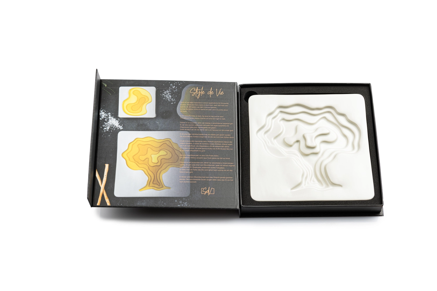 Keramik Olivenöl Schale Baum