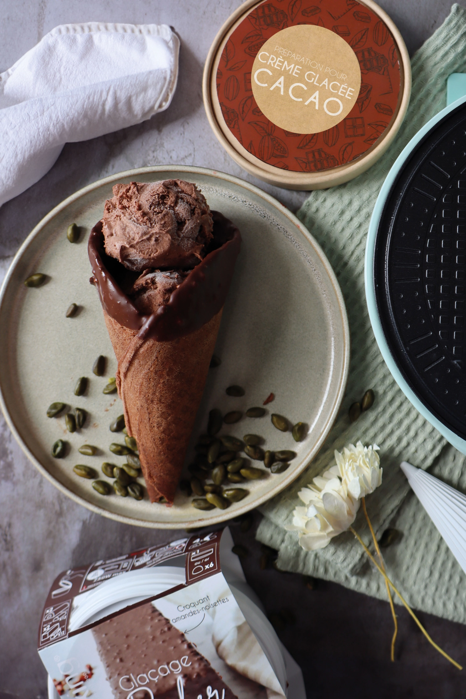 Fertigmischung für Schokoladen Eiscreme