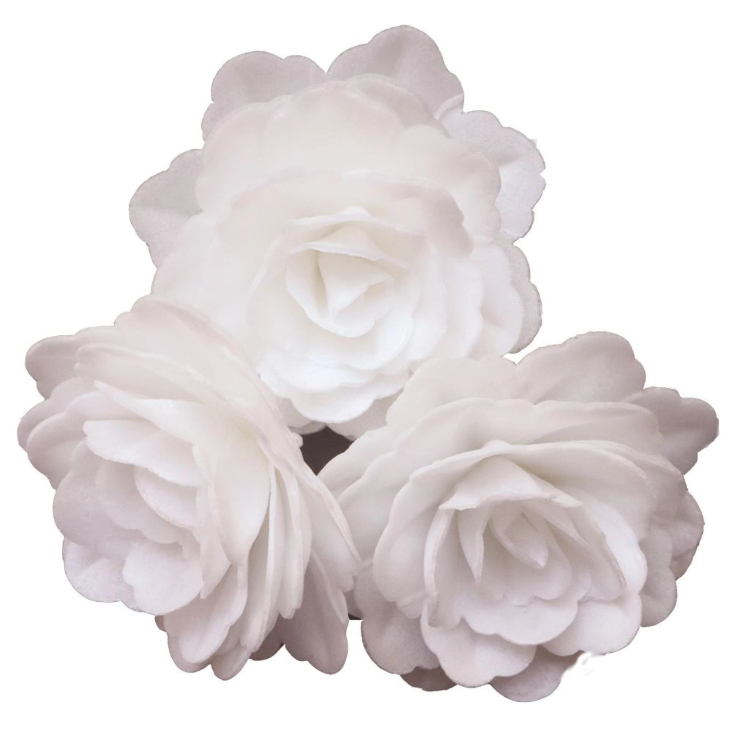 Set de 3 roses en papier blanc
