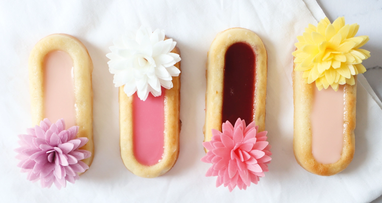 Set de 5 dahlias en papier comestible