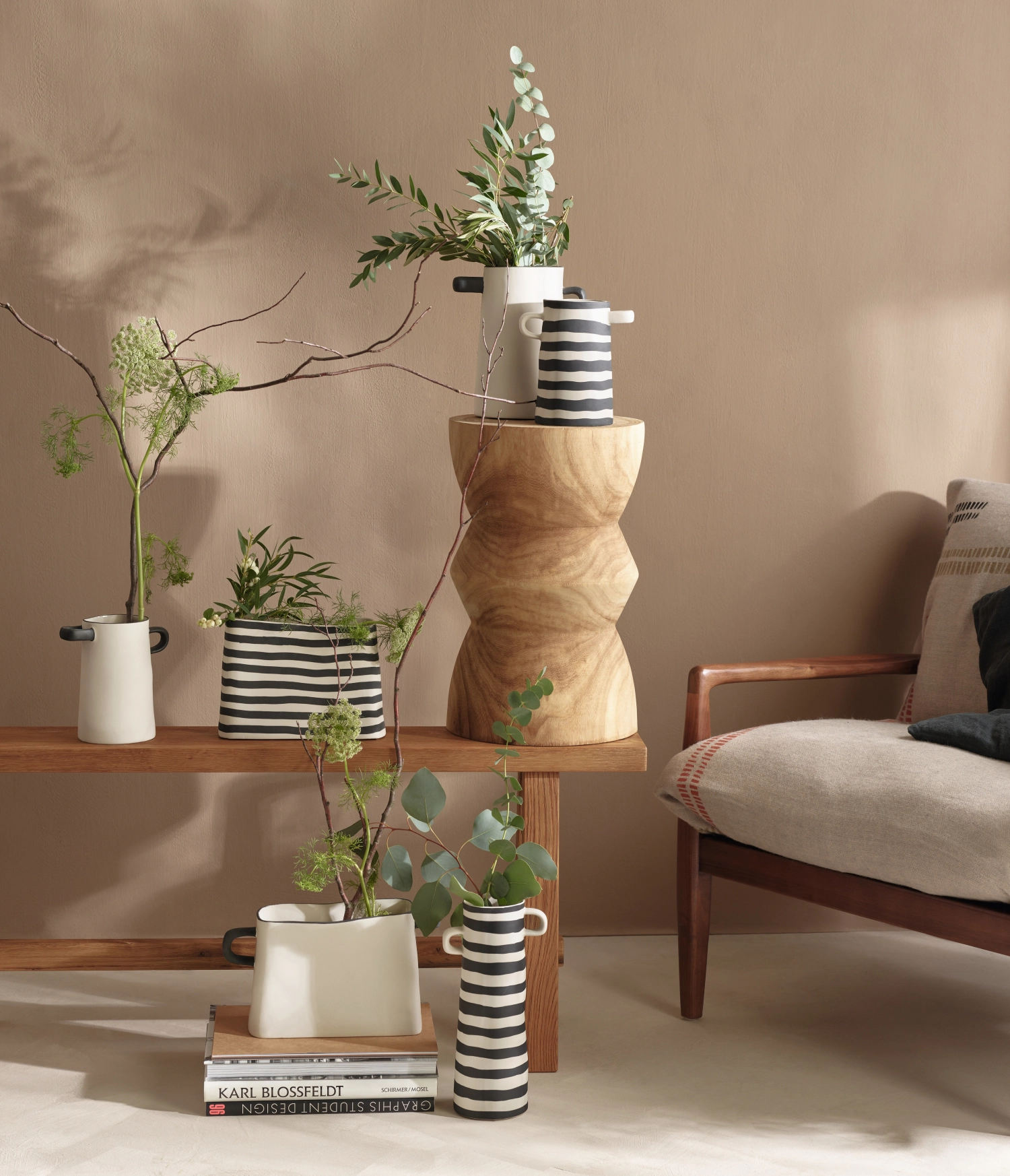 Vase Rayu, rayures jaunes