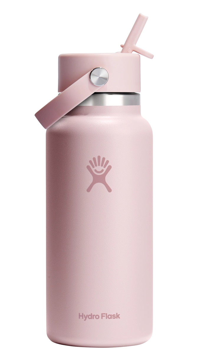 Trinkflasche Wide Flex Deckel mit Strohhalm