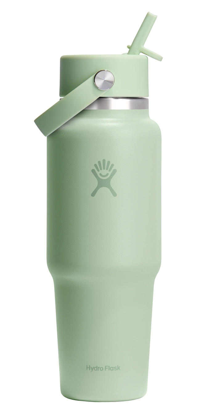 Trinkflasche Travel Wide Flex Deckel Strohhalm