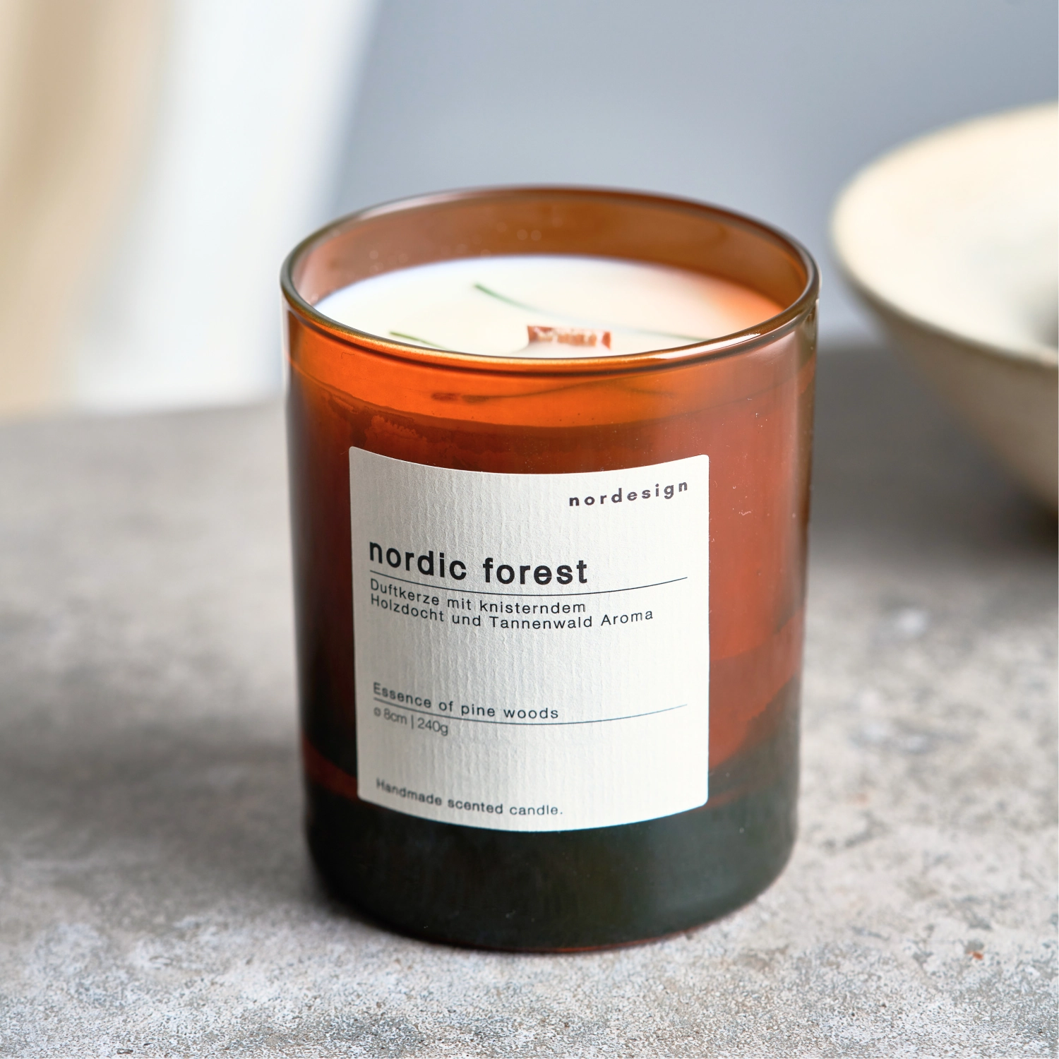 Duftkerze Glas mit Holzdocht Nordic Forest