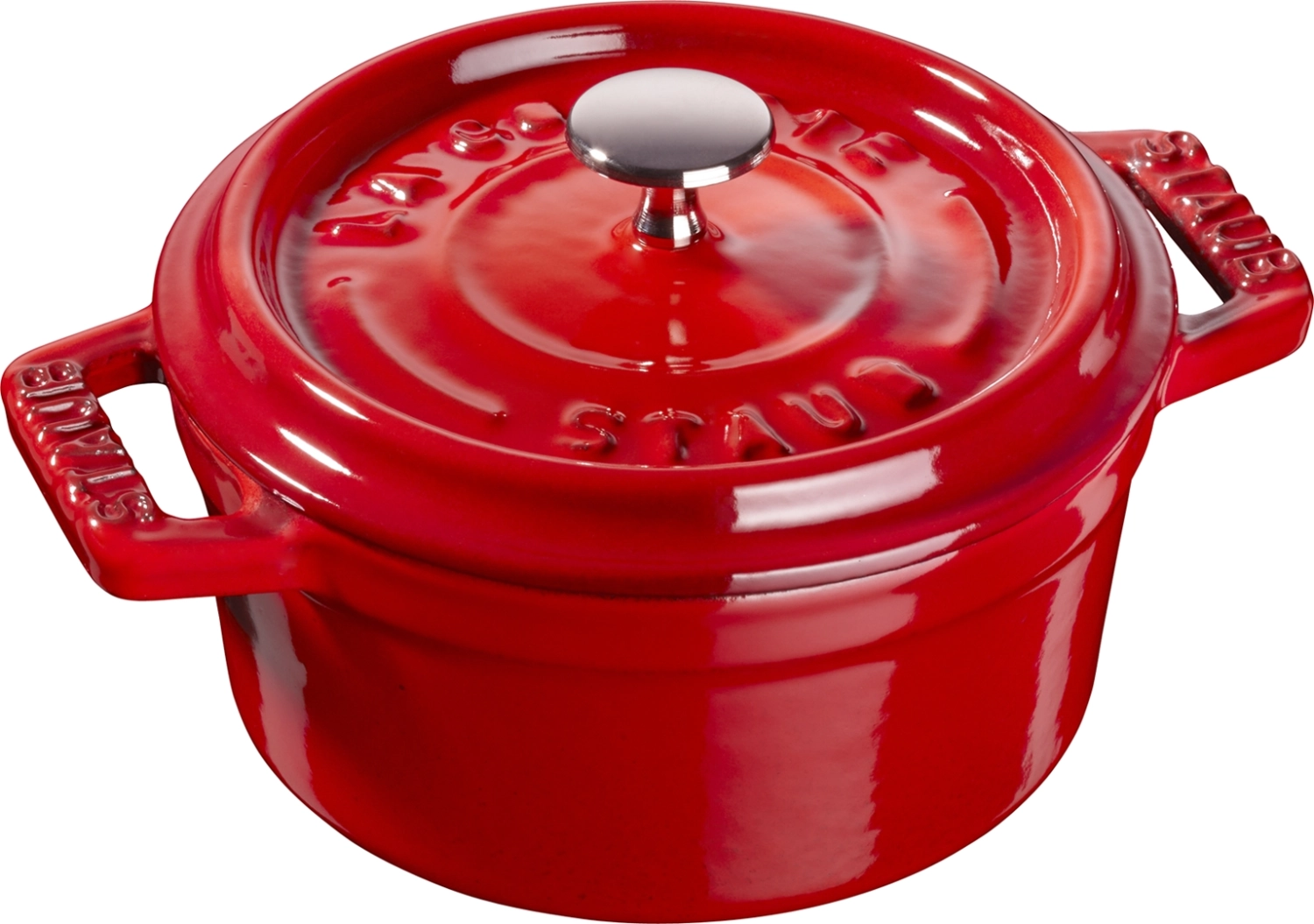 Mini cocotte 10 cm, ronde, rouge cerise, fonte 0.25l