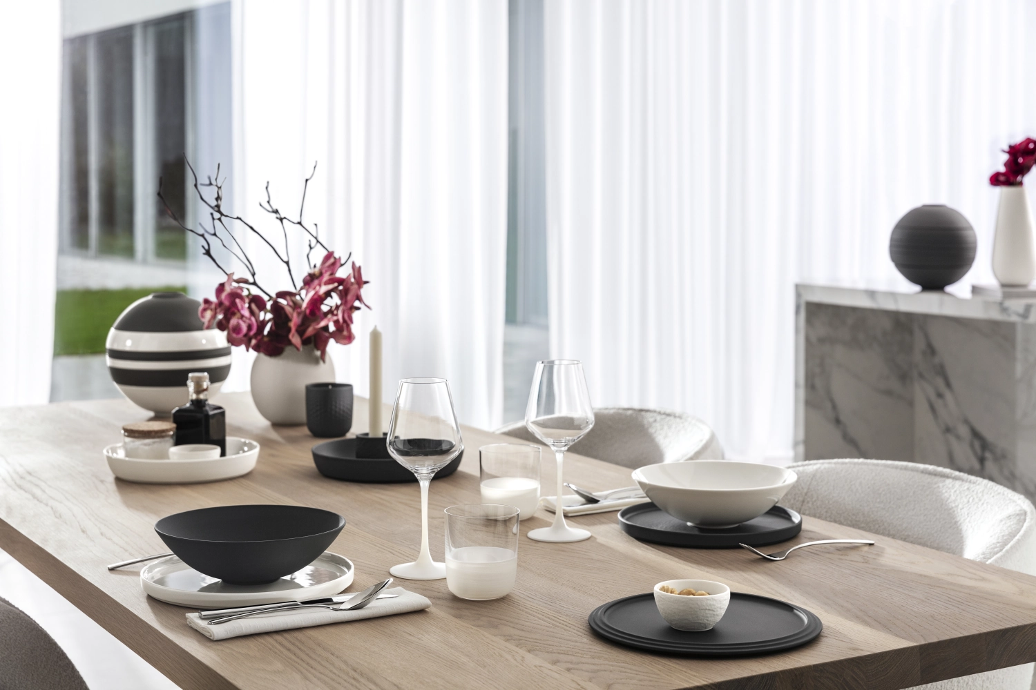 4er Set Manufacture Rock blanc Champagnerkelch