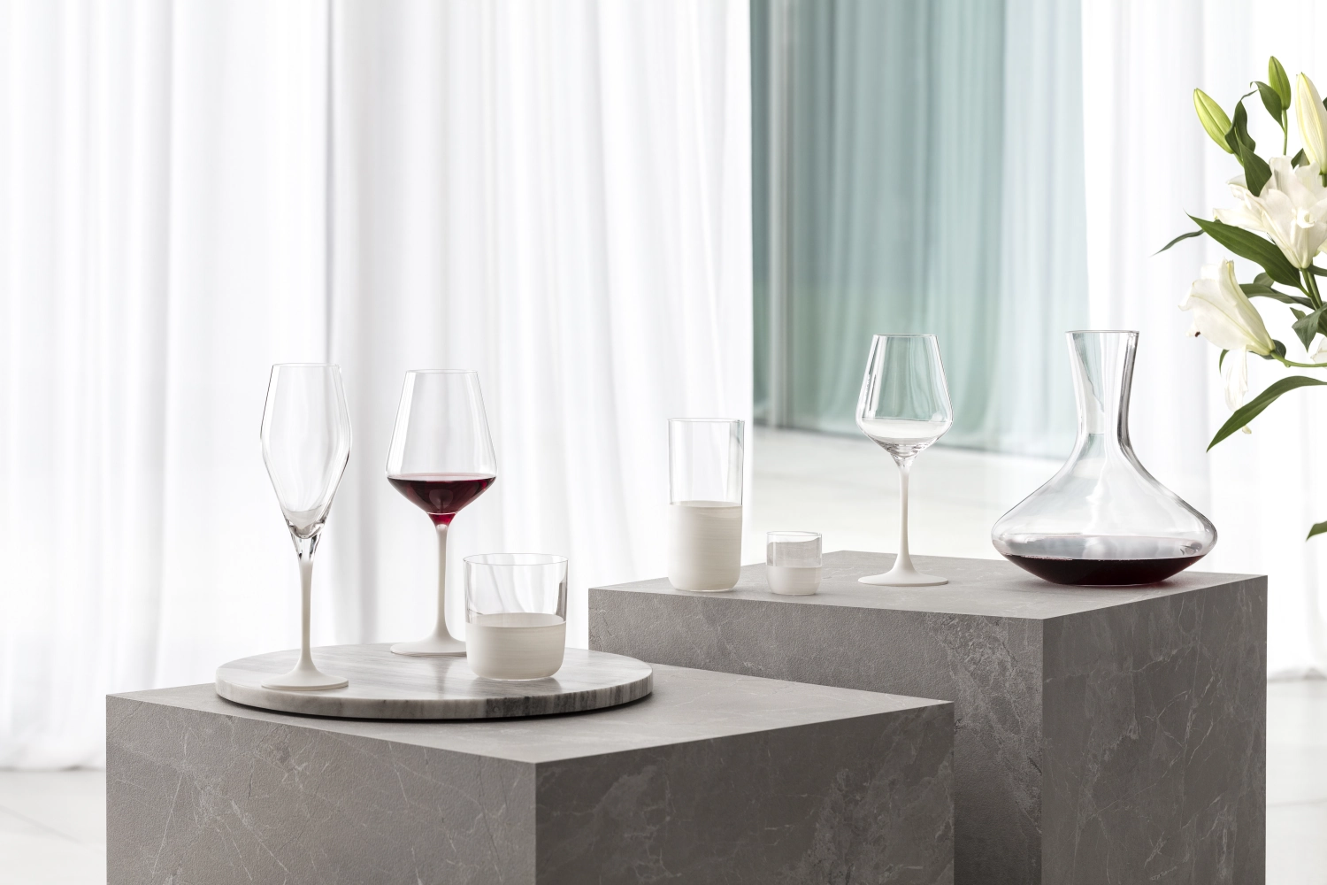 4er Set Manufacture Rock blanc Shot/Schnapsglas