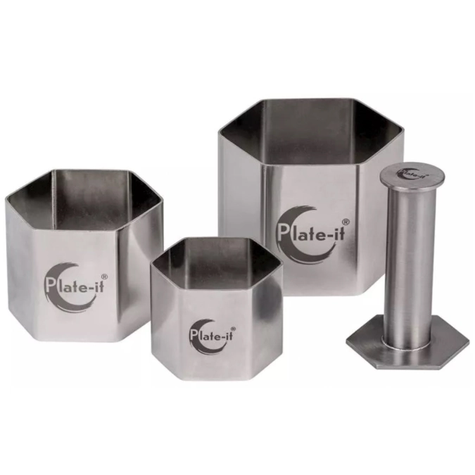 4tlg. Garnierringeset Hexagon