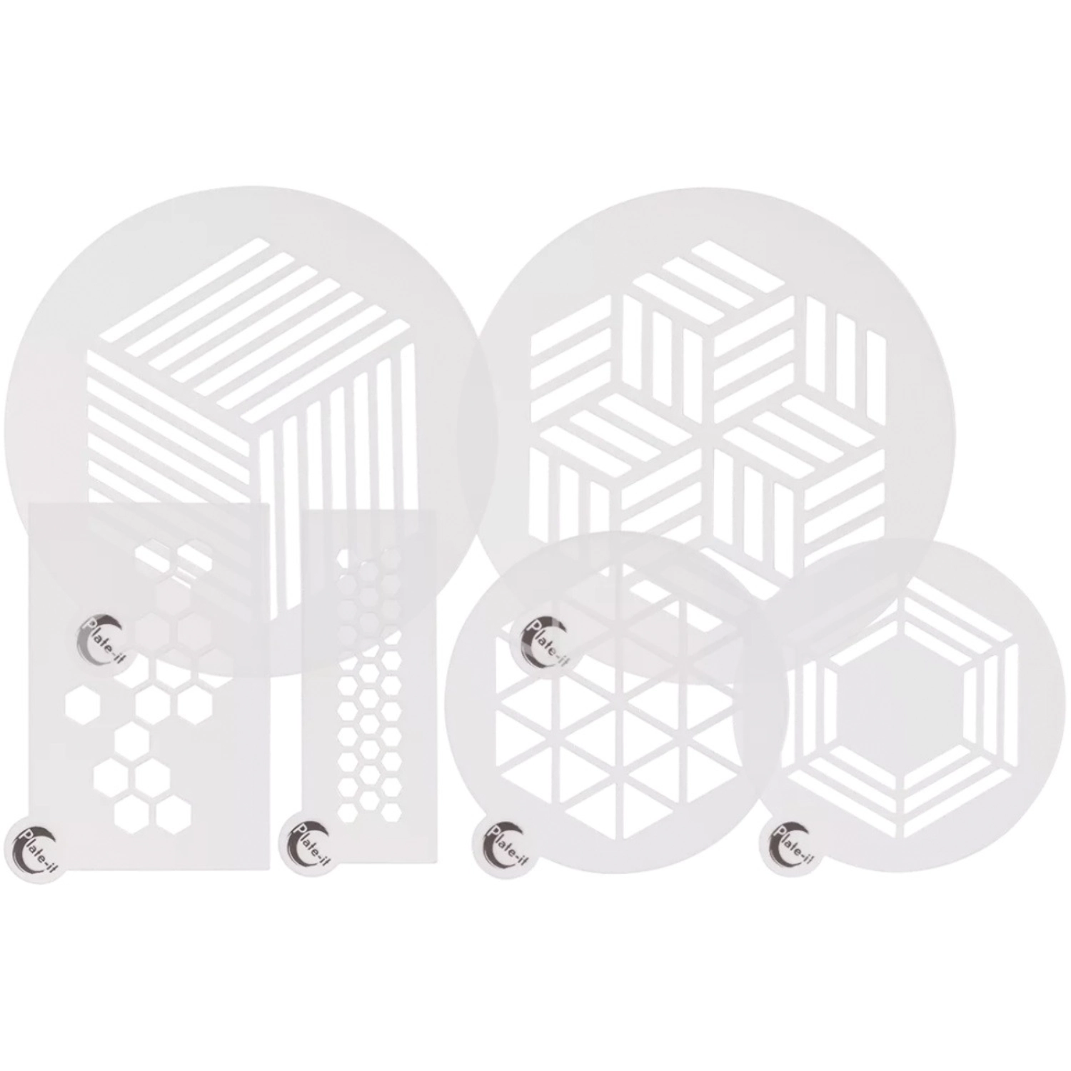 Plate-it Gabarits pour assiettes Hexagone 6 pièces