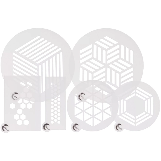 6tlg. Teller-Schablonenset Hexagon