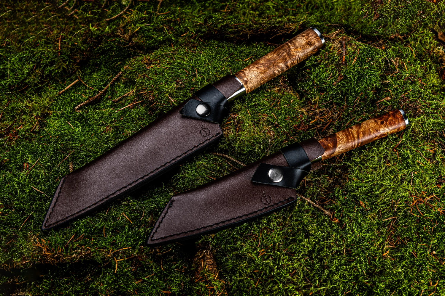 Set de couteaux VG10 Bunka avec étui en cuir