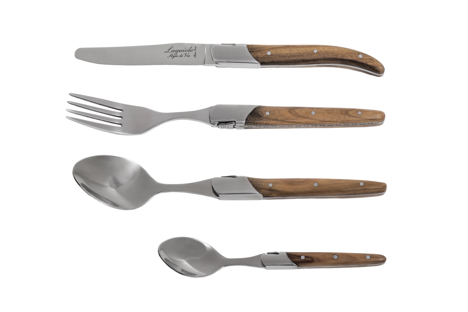 Set de 16 couverts en bois d'olivier