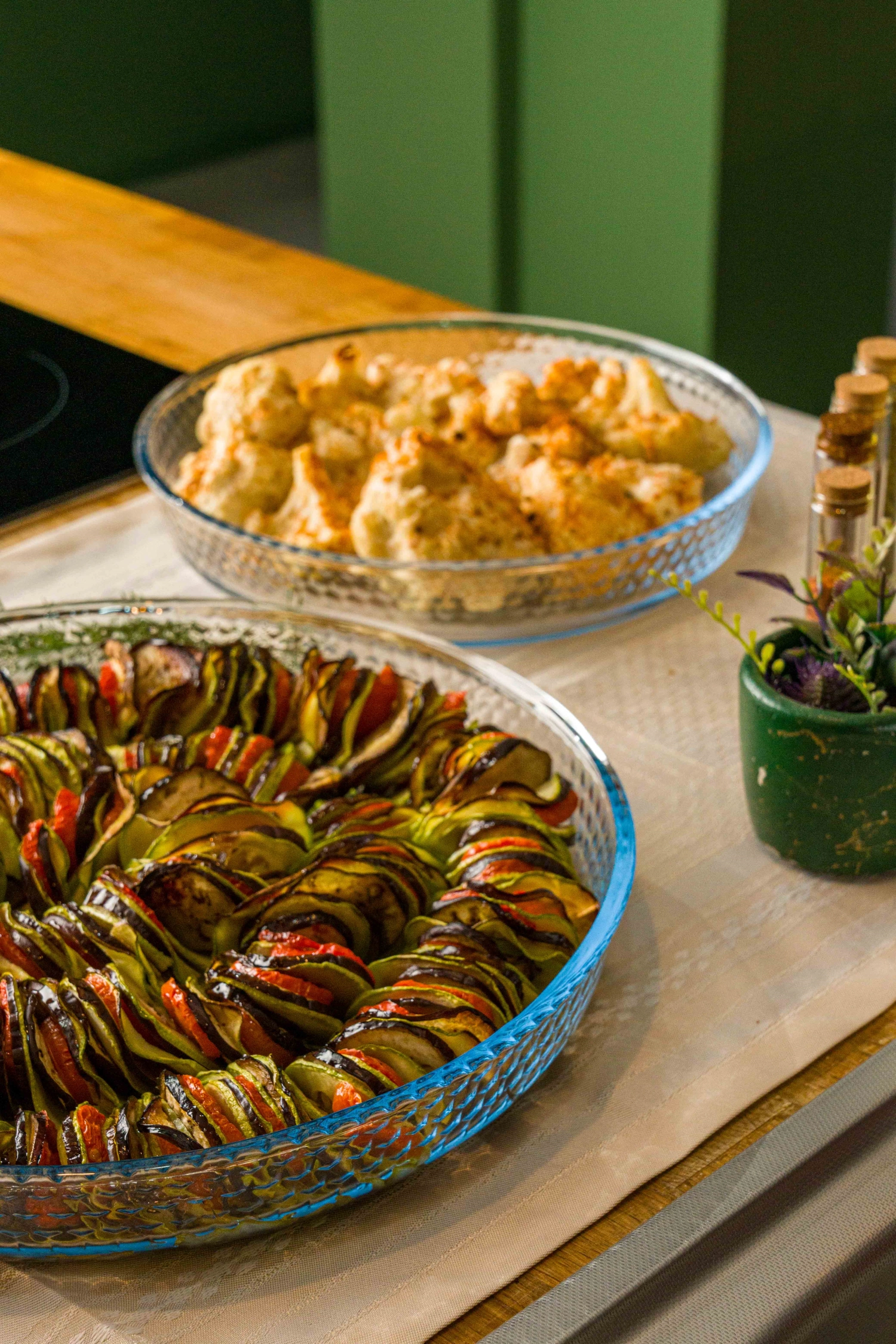 2er Set Auflaufform mit Wabenprägung