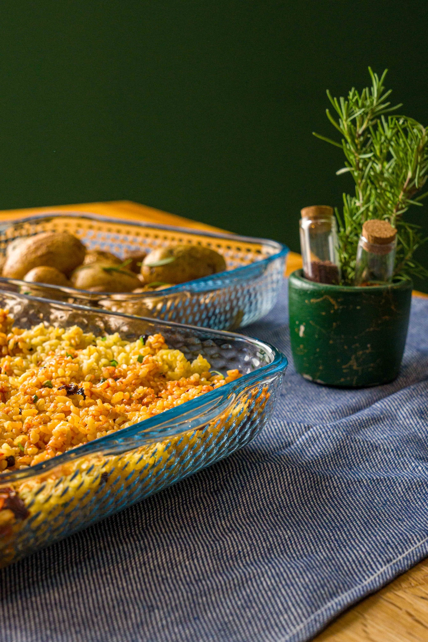 2er Set Auflaufform mit Wabenprägung