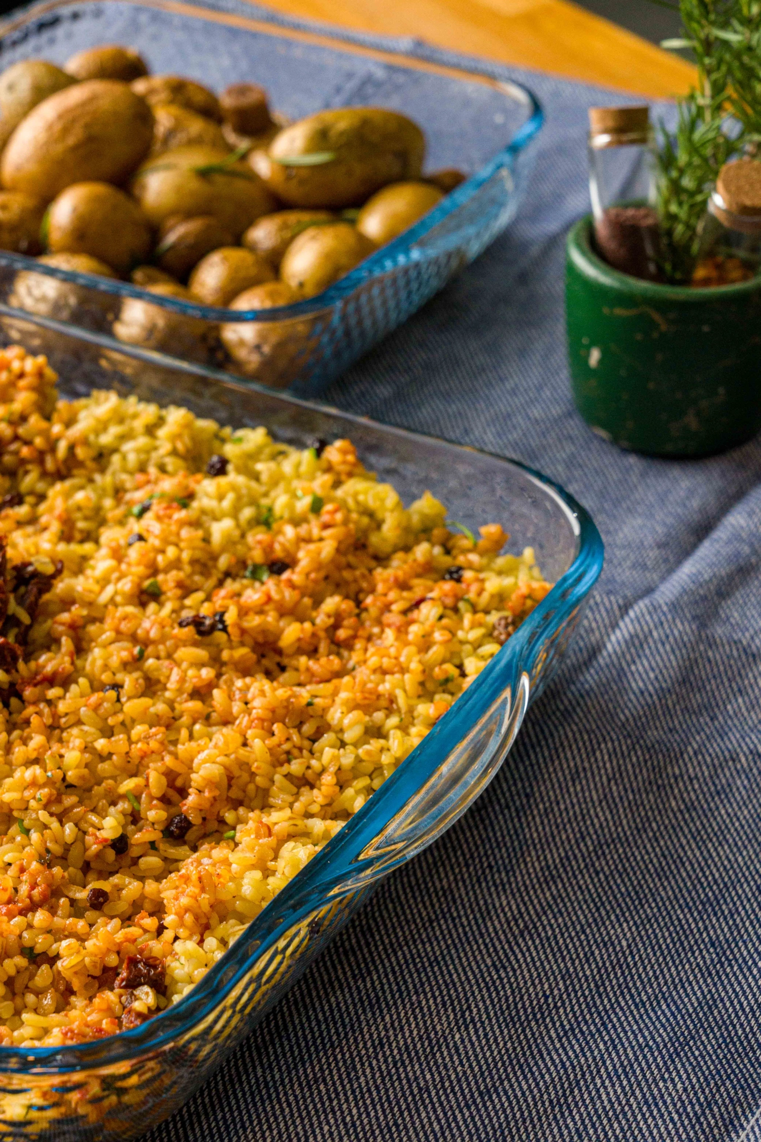 2er Set Auflaufform mit Wabenprägung