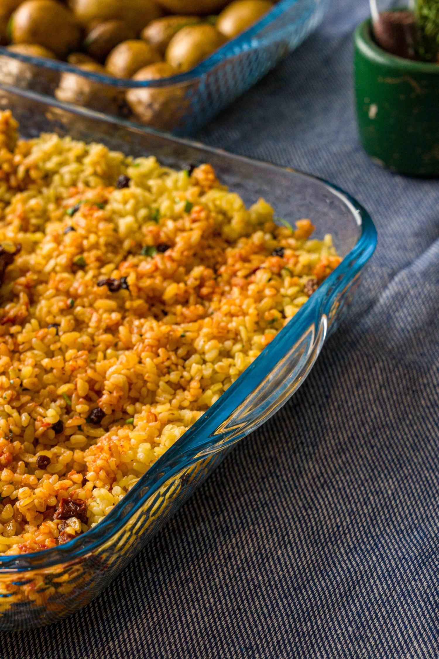 2er Set Auflaufform mit Wabenprägung