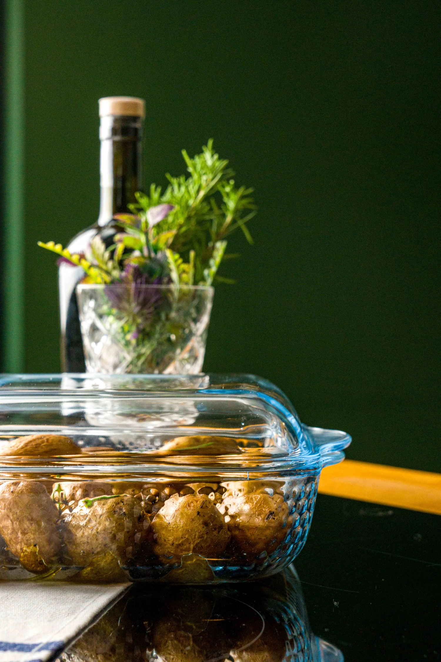 Plat à four avec couvercle carré en nid d'abeille