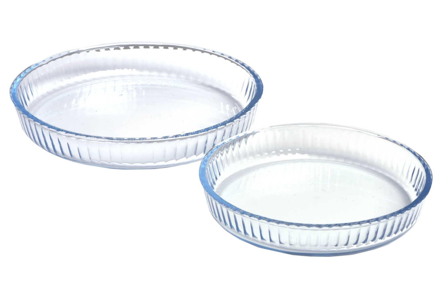 Lot de 2 plats à gratin ronds avec gaufrage