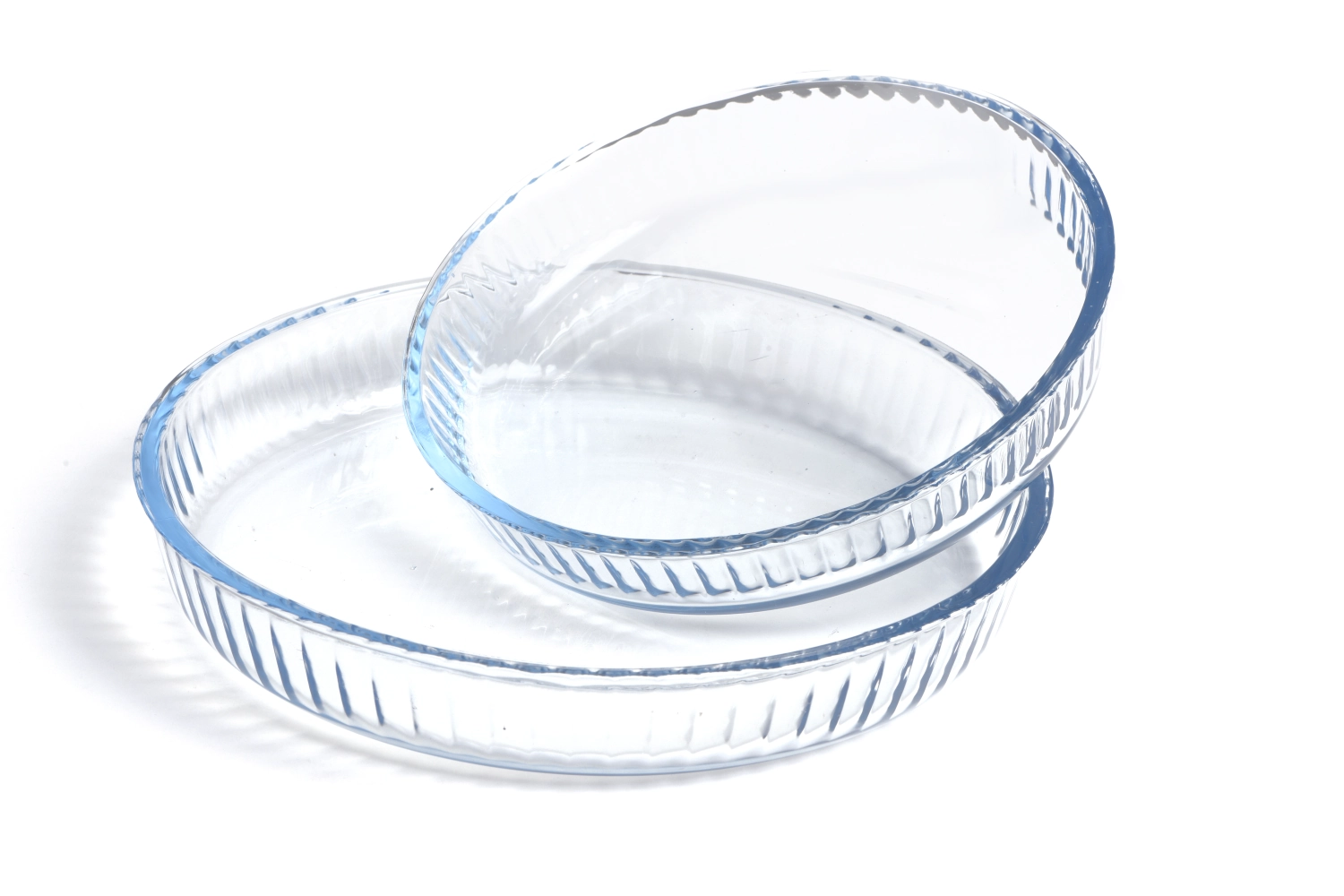 Lot de 2 plats à gratin ronds avec gaufrage