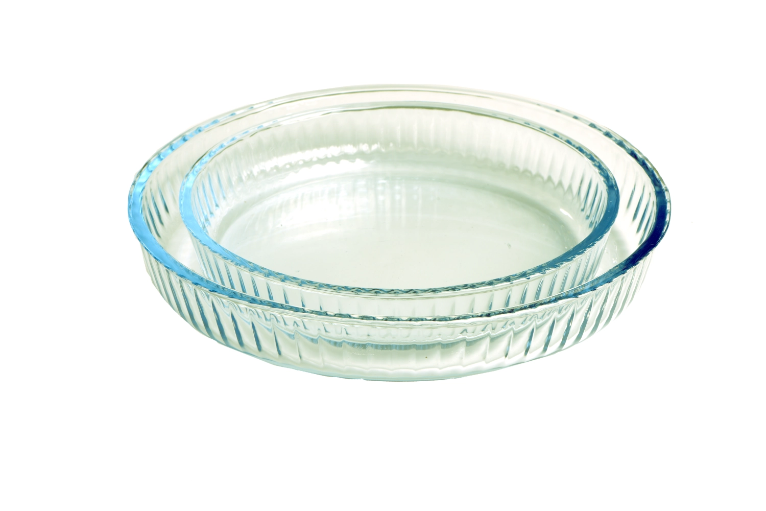 Lot de 2 plats à gratin ronds avec gaufrage