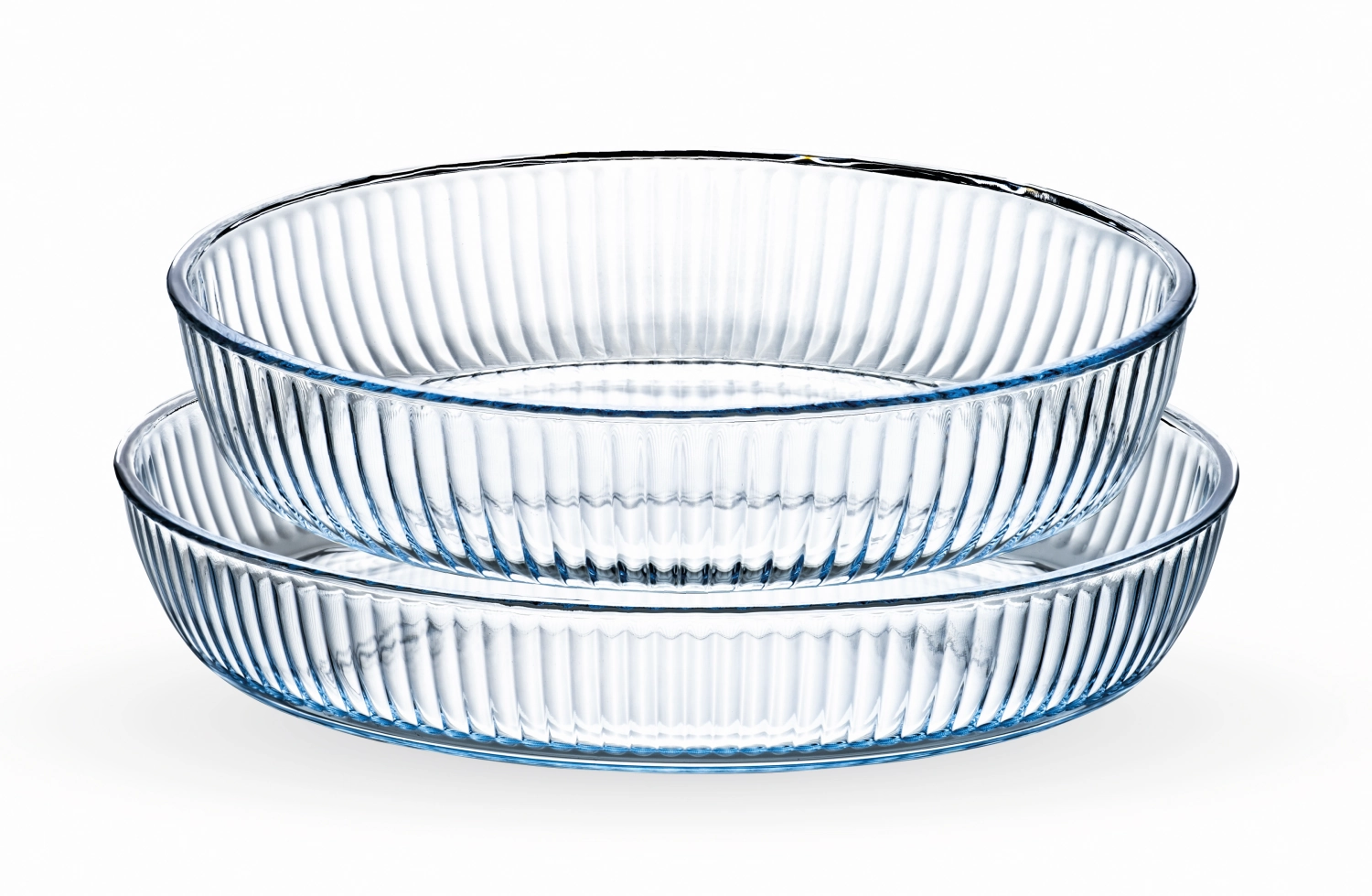 Lot de 2 plats à gratin ovales avec gaufrage