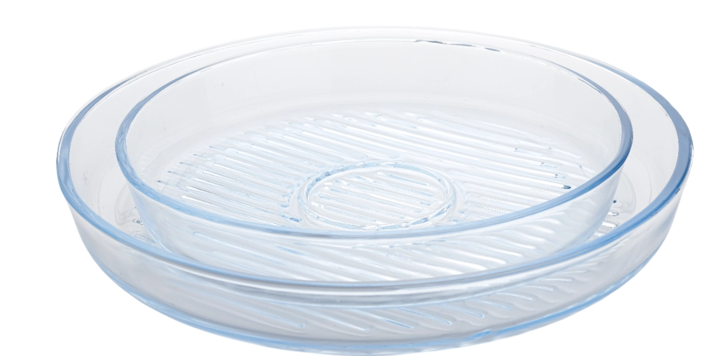 2er Set Auflaufform mit Grillprägung