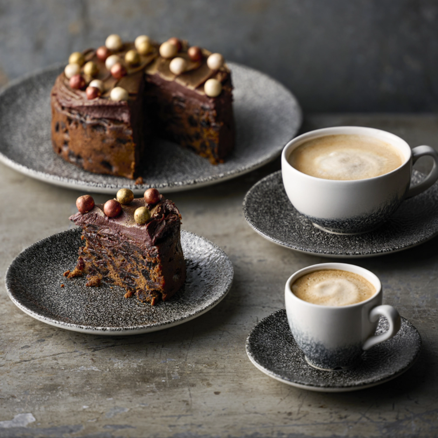 S.P. Raku Quartz Black Cappuccino Tasse