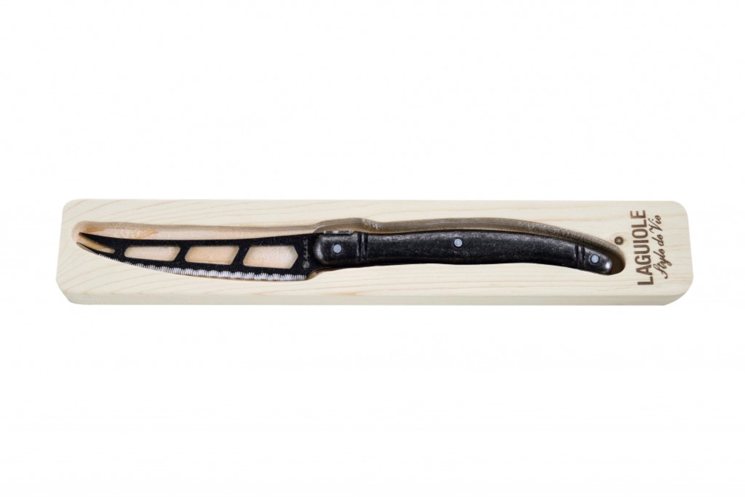 Couteau à fromage Laguiole Premium Line Black Stonewash