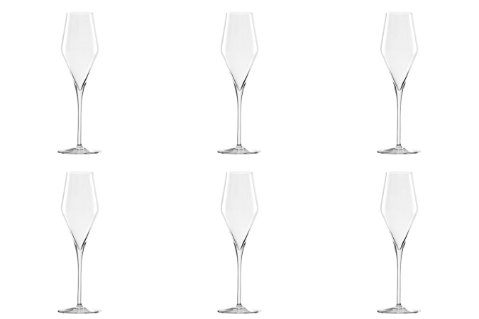 Set de 6 coupes à champagne Quatrophil 292ml 1dl calibrées