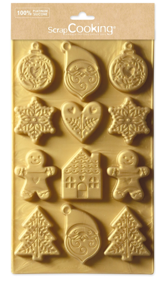 Moule à pâtisserie pour 12 biscuits de Noël silicone