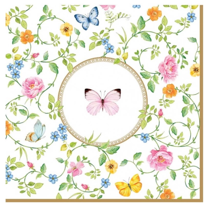Lot de 20 serviettes en papier Dancing Butterflies