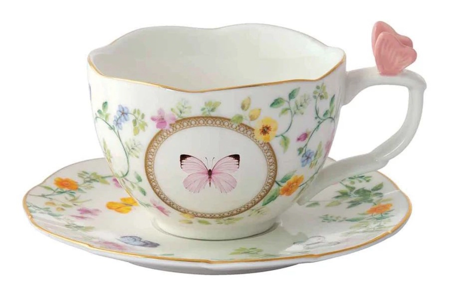 Dancing Butterflies Tasse mit Untertasse