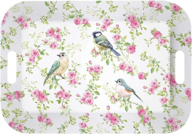 En plain air Tablett mit Griffen