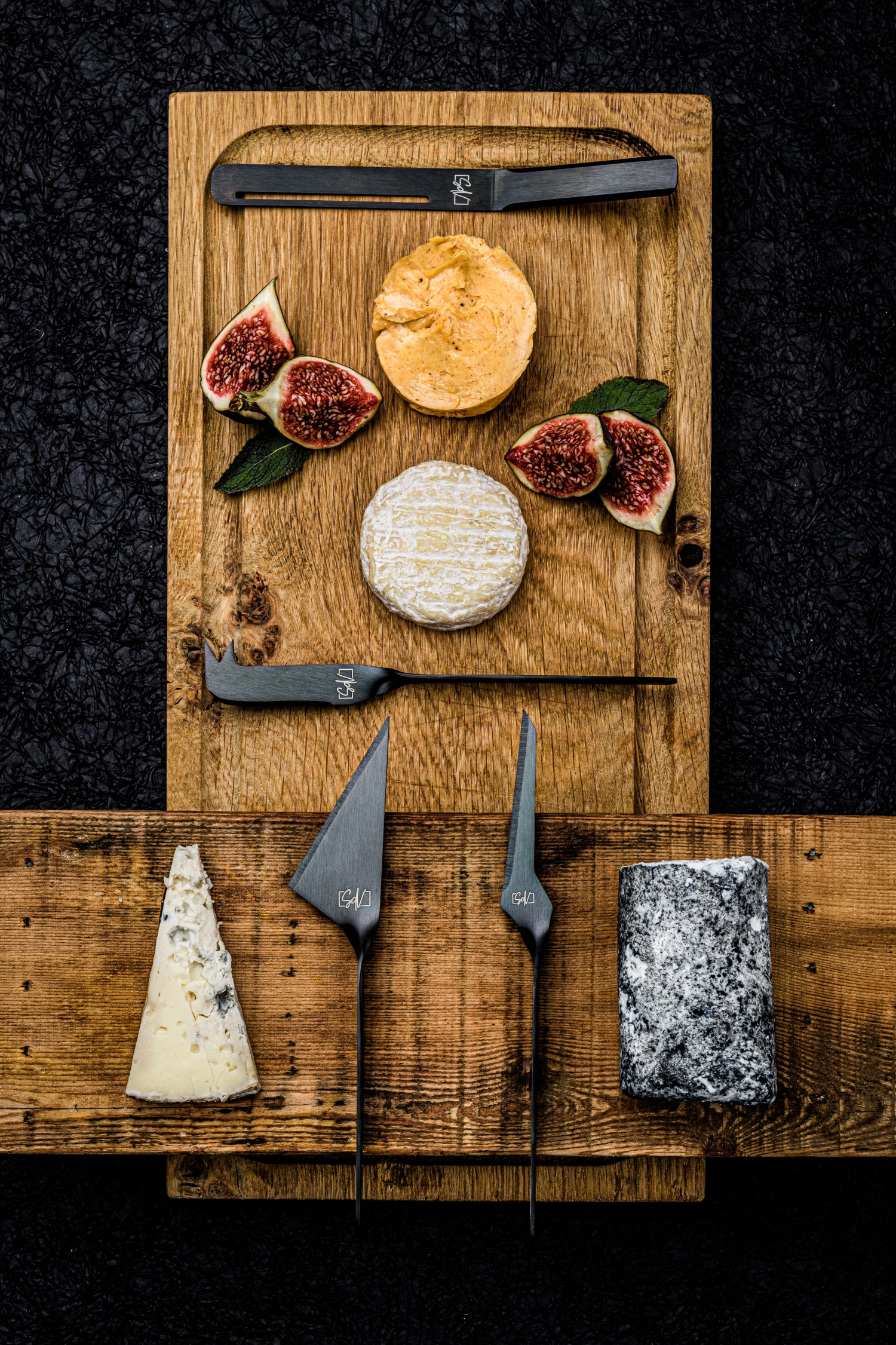 Set de 6 couteaux à fromage et à beurre noir