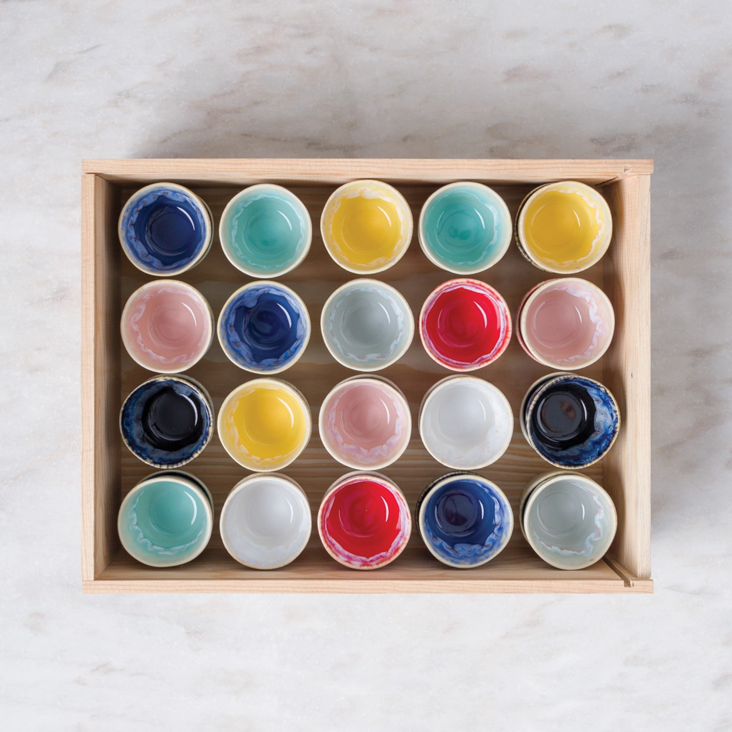 24er Set Grespresso Holzgeschenkbox Kaffeetasse