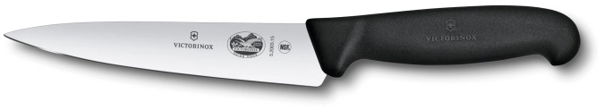 Fibrox, Couteau de cuisine, 15cm, droit, noir