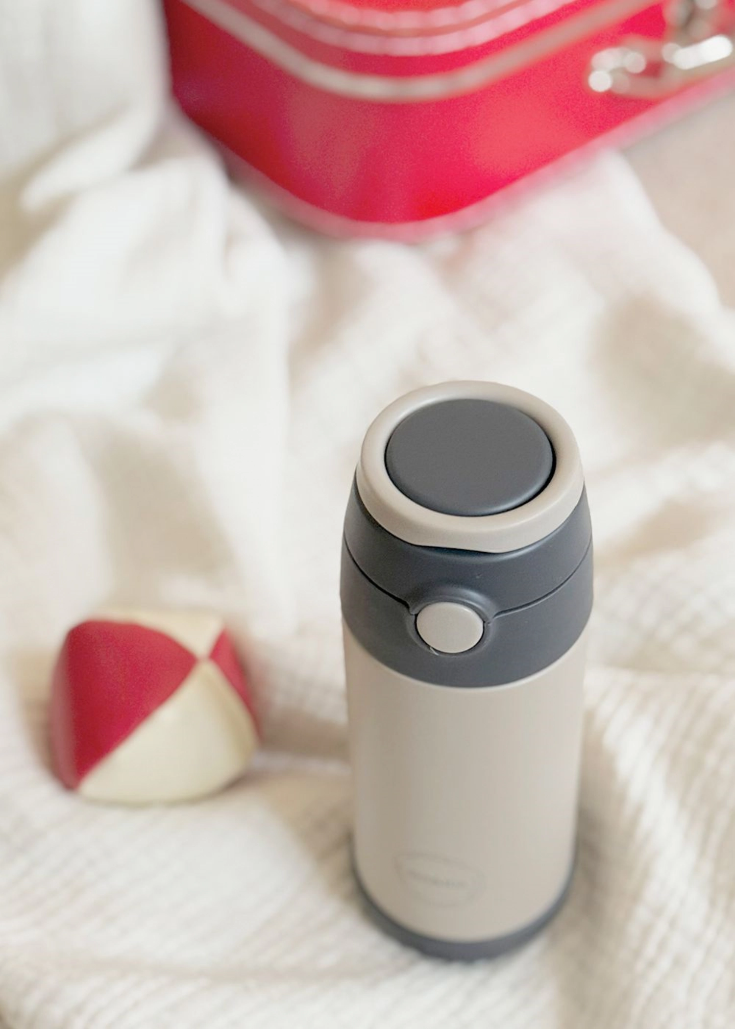 Kids Straw Bottle 350ml Cream Beige