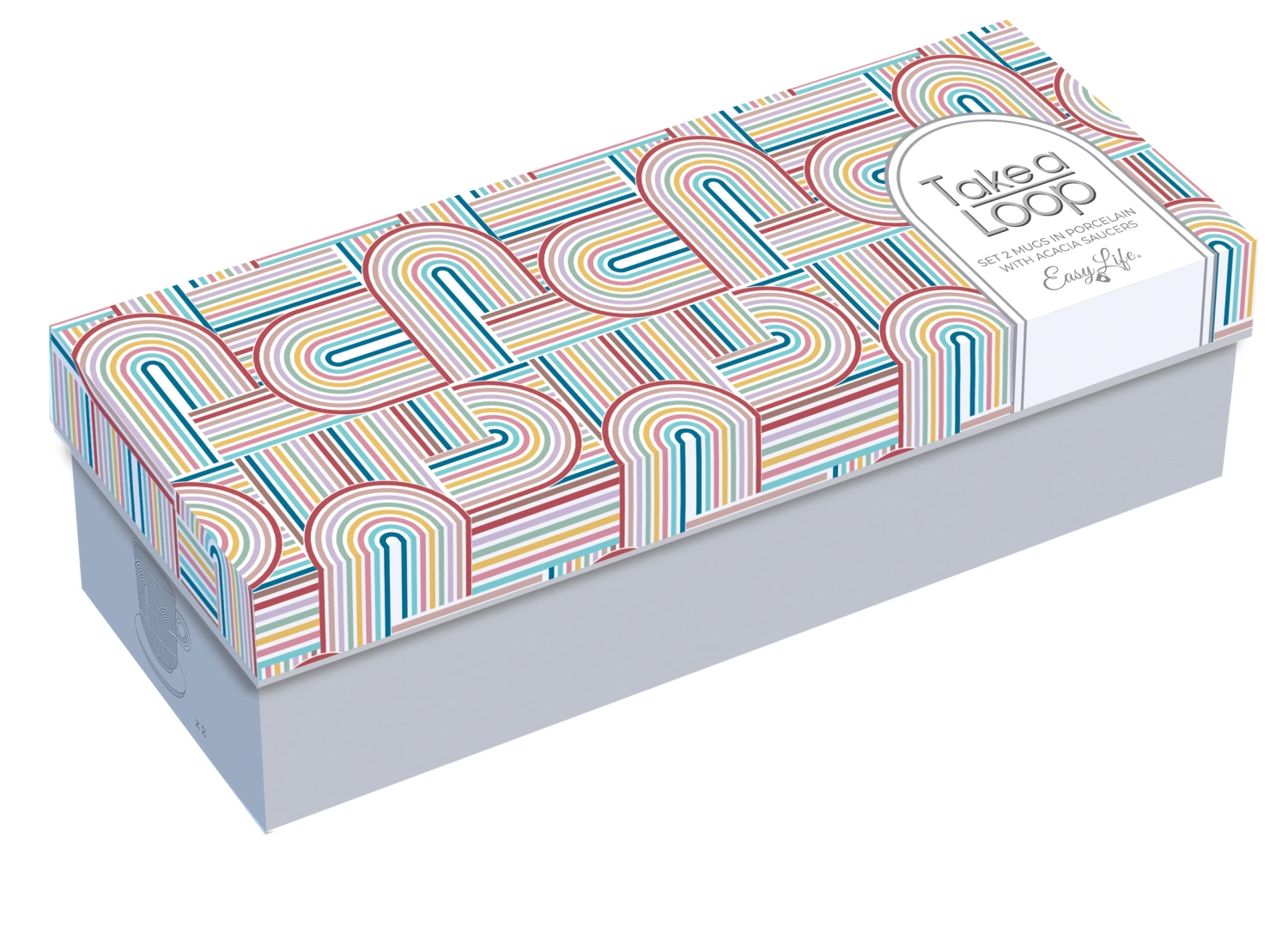 Set de 2 Take a Loop tasses à café sous-verres acacia