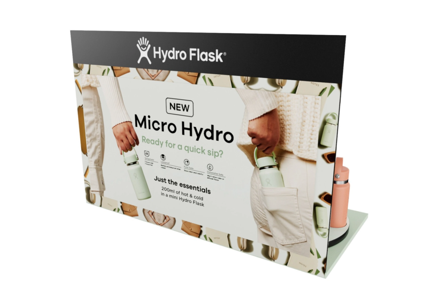 Display Hydro Flask Micro CDU Counterdisplay w. stock space