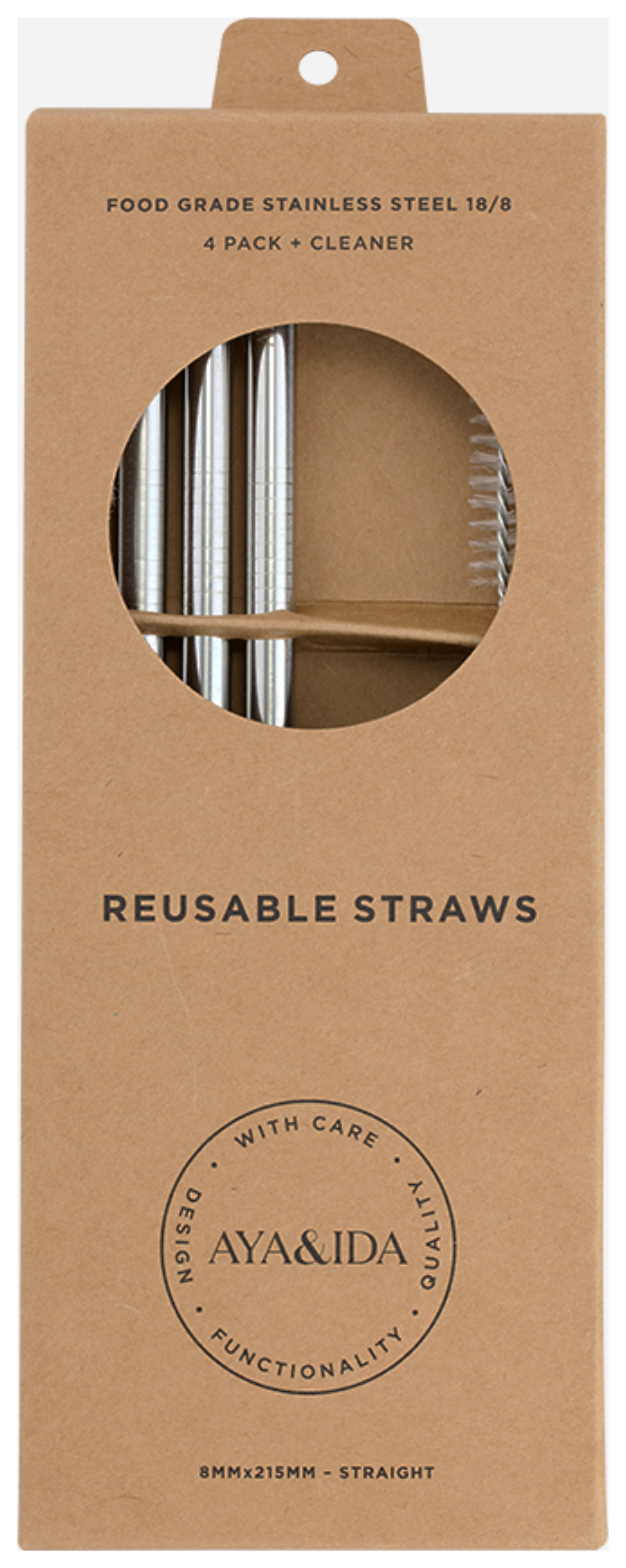 Set de 4 pailles avec brosse