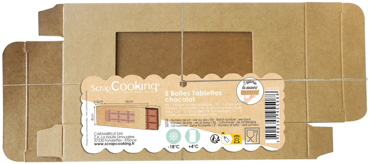 5 Boîtes tablettes chocolat