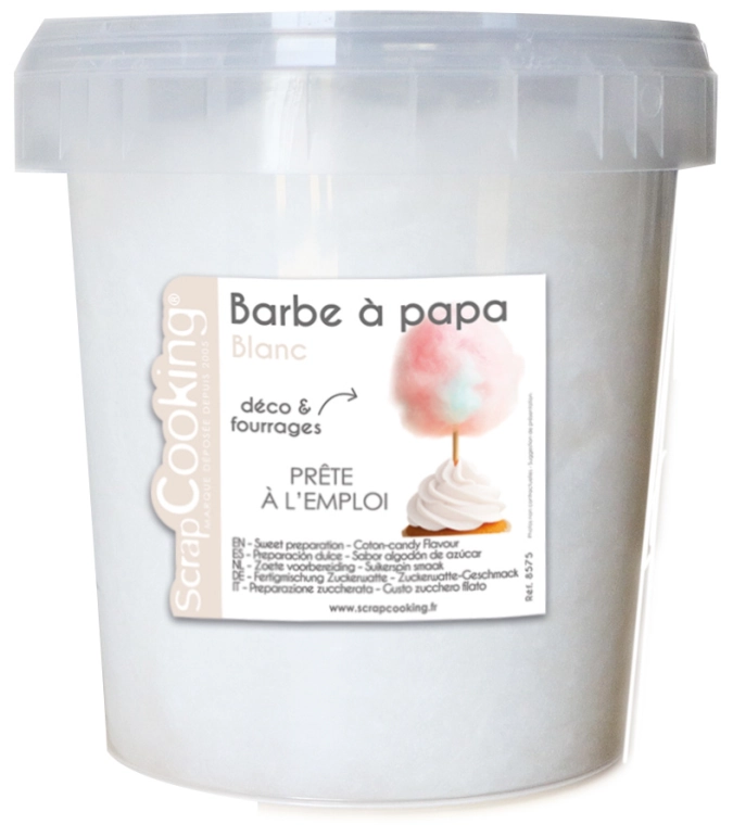 Pot barbe à papa Blanc