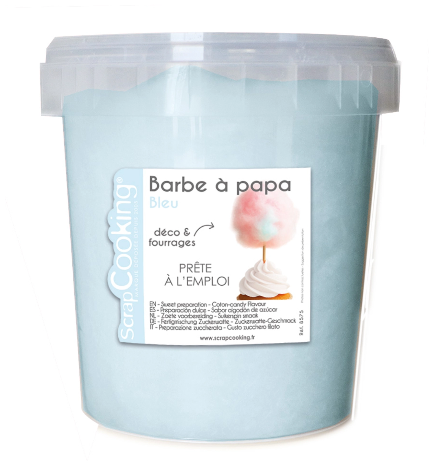 Pot barbe à papa Bleu